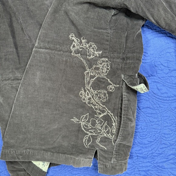 Quiksilver Corduroy Hooded Utility Jacket Women's S/P Embroidered Floral Patch - Picture 3 of 10